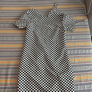 Zara checkered dress with back detail